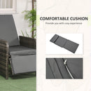 Outsunny 3 Pieces Rattan Bistro Set W/ Adjustable Backrest