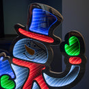 76cm Infinity Light up Standing Snowman Christmas Decoration with Multi-Coloured LEDs on Metal Base
