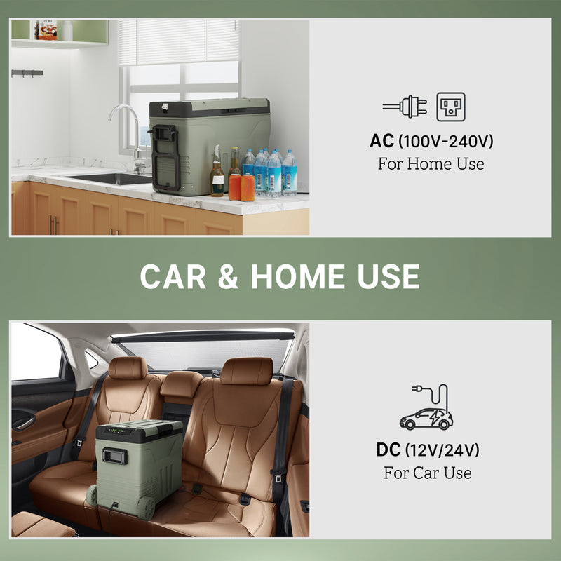 Outsunny 45L Camping Fridge Freezer Dual Zone Car Fridge