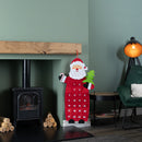 90cm Fabric Red And White Hanging Santa Advent Calendar Christmas Decoration