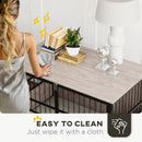 PawHut 100cm Dog Crate Furniture Dog Cage End Table Indoor w/ Doors, Cushion