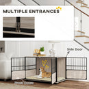 PawHut 100cm Dog Crate Furniture Dog Cage End Table Indoor w/ Doors, Cushion