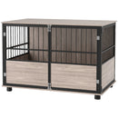 PawHut 100cm Dog Crate Furniture Dog Cage End Table Indoor w/ Doors, Cushion