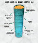 Gecko 350 Mummy Sleeping Bag