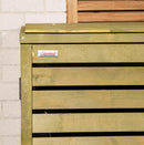 2.02m x 1.22m Large Wooden Outdoor Garden Triple Wheelie Bin Store Storage for 3 Bins