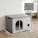 PawHut Cat House Stackable Cat Bed for Indoor Outdoor Grey