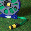 15m Flat Garden Hose Pipe with Spray Nozzle and Wind up Storage Reel