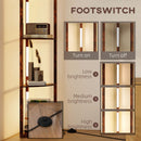 HOMCOM Corner Floor Lamp with Dimmable Warm White LED Light, Rustic Brown
