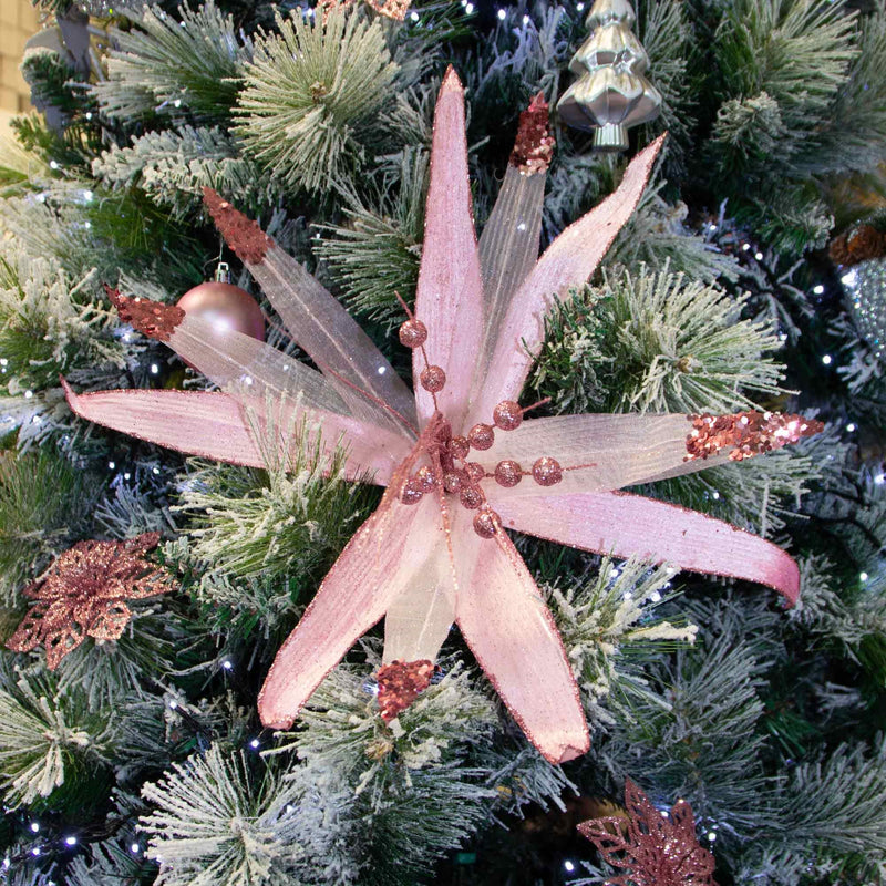 Christmas Sparkle Super Flower Decoration Glitter 45cm In Red