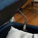 HOMCOM Storage Ottoman Bench, Linen Fabric Footstool with Steel Legs