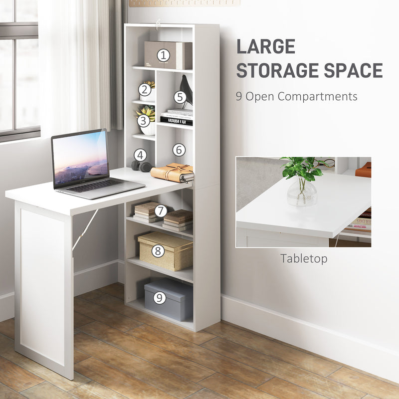 HOMCOM Convertible Desk with Whiteboard Multi-function Workstation