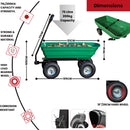 75L Heavy Duty Tipping Garden Dump Truck with 200kg Capacity with Wheels & Pull Handle
