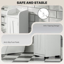 HOMCOM Tall Bathroom Storage Cabinet Slim Bathroom Cabinet with Drawer White