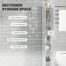 HOMCOM Tall Bathroom Storage Cabinet Slim Bathroom Cabinet with Drawer White