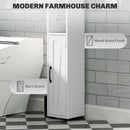 HOMCOM Tall Bathroom Storage Cabinet Slim Bathroom Cabinet with Drawer White