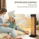 HOMCOM Ceramic Electric Heater, 2000W Space Heater With Timer, Black