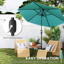 Outsunny 2.6M Garden Parasol Umbrella with Aluminium Pole, Tilt, Turquoise