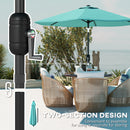 Outsunny 2.6M Garden Parasol Umbrella with Aluminium Pole, Tilt, Turquoise
