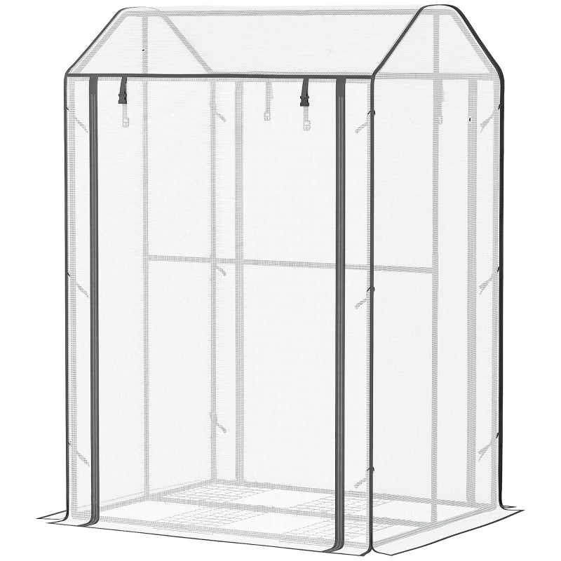 Outsunny Mini Greenhouse 100x80x150cm White