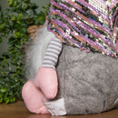 46cm Plush Christmas Bearded Gonk with Pink & Silver Sequined Hat Christmas Decoration