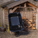 90 Litre 150kg Capacity Heavy Duty Outdoor Galvanised Pneumatic Metal Garden Wheelbarrow in Black