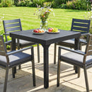 Outsunny Expandable Patio Table For 4-6 People With Slatted Top, Black