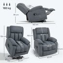 HOMCOM Power Lift Recliner Chair, Lift Chair For Elderly With Massage, Grey