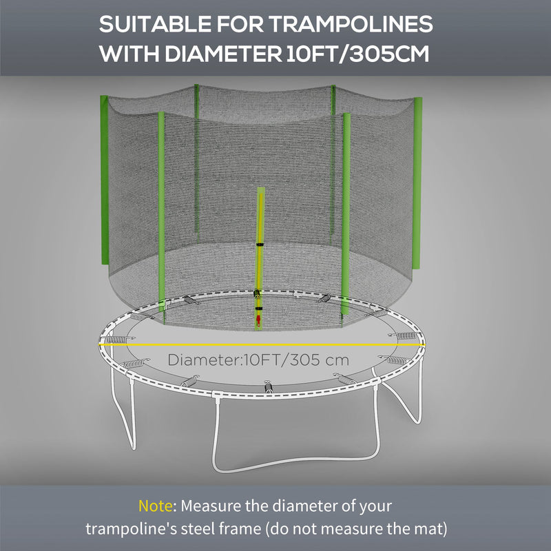 SPORTNOW 10ft Trampoline Net Replacement Safety Net with Zipped Door