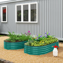 Outsunny Galvanised Raised Garden Bed Planter Box, Light Green