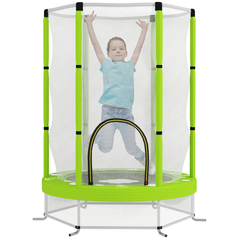 AIYAPLAY 4.6FT Kids Trampoline with Safety Enclosure Net