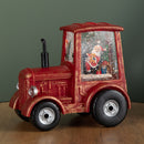 15cm Battery Operated Light up Christmas Tractor Water Spinner with Santa and LEDs