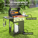 Outsunny 3 Burner Propane Gas BBQ Grill with See-through Lid and Thermometer