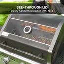 Outsunny 3 Burner Propane Gas BBQ Grill with See-through Lid and Thermometer