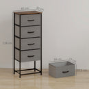 HOMCOM 5 Drawer Fabric Chest of Drawers with Wooden Top, Rustic Brown