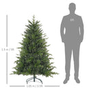 HOMCOM Artificial Christmas Tree with Metal Base, Hinged Branches