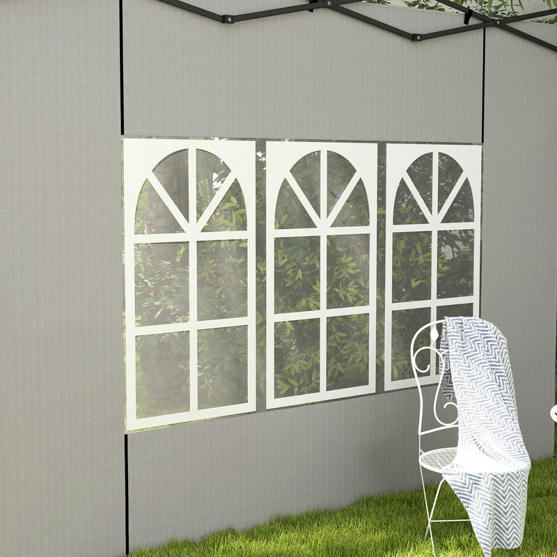 Outsunny Gazebo Side Panels for 3x3(m) or 3x6m Gazebo Canopy, 2 Pack, White