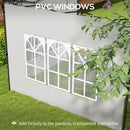 Outsunny Gazebo Side Panels for 3x3(m) or 3x6m Gazebo Canopy, 2 Pack, White