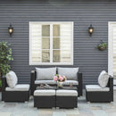 Outsunny  Rattan 8pc Sofa  set -  Black