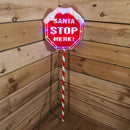 Premier Christmas Light up Santa Stop Here Garden Patio Sign 110cm