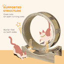 PawHut Cat Wheel With Brake, Scratching Pads For Health