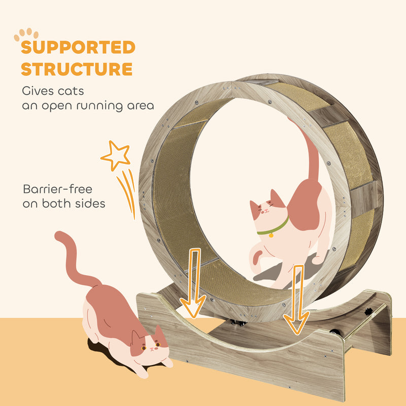 PawHut Cat Wheel with Brake, Scratching Pads for Health