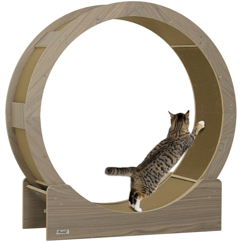 PawHut Cat Wheel with Brake, Scratching Pads for Health