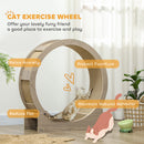 PawHut Cat Wheel With Brake, Scratching Pads For Health