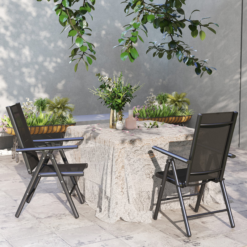 Outsunny 2PCS Folding Chair w/ Breathable Mesh Back and Seat, Light Grey