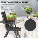 Outsunny 2PCS Folding Chair w/ Breathable Mesh Back and Seat, Light Grey
