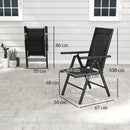 Outsunny 2PCS Folding Chair w/ Breathable Mesh Back and Seat, Light Grey