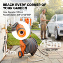 Outsunny Hose Reel Cart With Wheels, 45+2m Garden Hose Reel, Orange