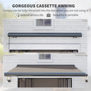 Outsunny DIY Retractable Canopy with Remote Controller for Patio, Light Grey