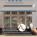 Outsunny DIY Retractable Canopy with Remote Controller for Patio, Light Grey