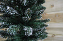 6.5ft (2m) Pencil Style Slim Snow Tipped Artificial Christmas Tree in Green